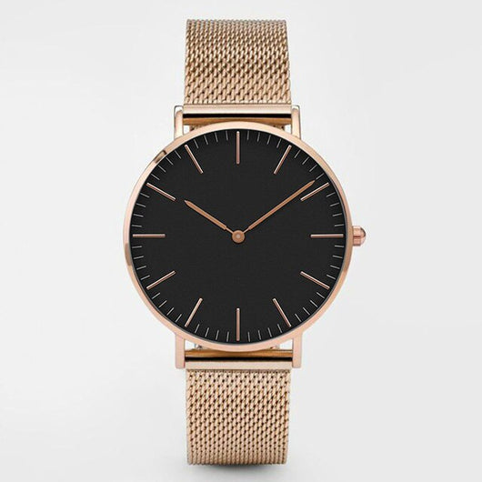 Reloj de Hombre Cuarzo Oro Rosa Ultra Delgado con Correa de Acero Doble Aguja - Image 37