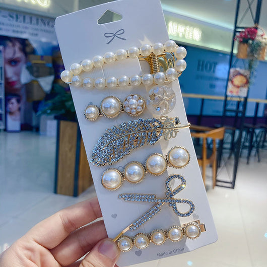 Pasador Decorativo de Perlas y Cristales Brillantes para el Cabello - Image 11