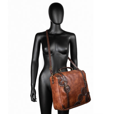 Bolso Medieval Retro de Gran Capacidad con Contraste de Colores - Image 16