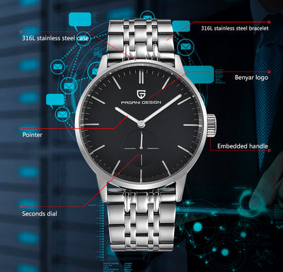 Reloj de Acero Bergani con Banda de Cuarzo - Image 9