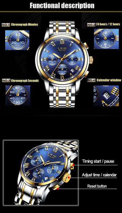 Reloj Deportivo Cronógrafo Tres Ojos Resistente al Agua - Image 11