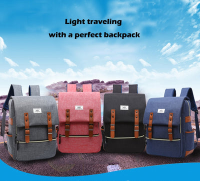 Mochila Vintage de Lona Unisex con Puerto USB para Laptop y Viaje - Image 10