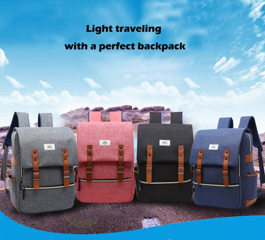 Mochila Vintage de Lona Unisex con Puerto USB para Laptop y Viaje - Image 10