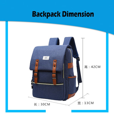 Mochila Vintage de Lona Unisex con Puerto USB para Laptop y Viaje - Image 11