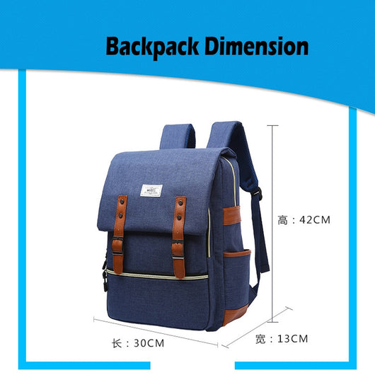 Mochila Vintage de Lona Unisex con Puerto USB para Laptop y Viaje - Image 11
