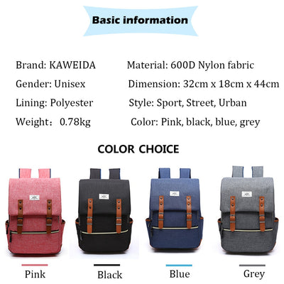 Mochila Vintage de Lona Unisex con Puerto USB para Laptop y Viaje - Image 12