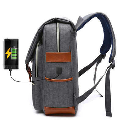 Mochila Vintage de Lona Unisex con Puerto USB para Laptop y Viaje - Image 17
