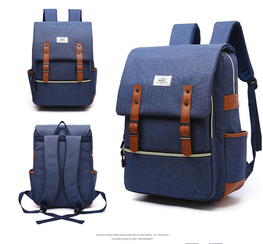 Mochila Vintage de Lona Unisex con Puerto USB para Laptop y Viaje - Image 25