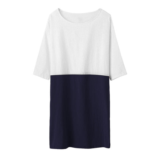 Vestido Fresco de Algodón y Lino con Manga Tres Cuartos - Image 13