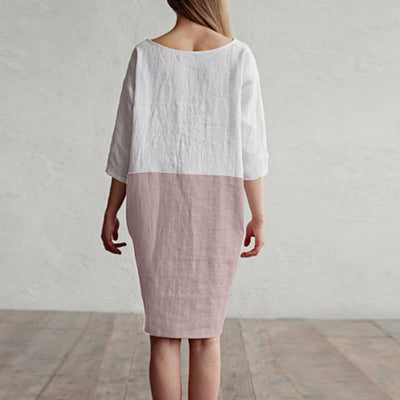 Vestido Fresco de Algodón y Lino con Manga Tres Cuartos - Image 20