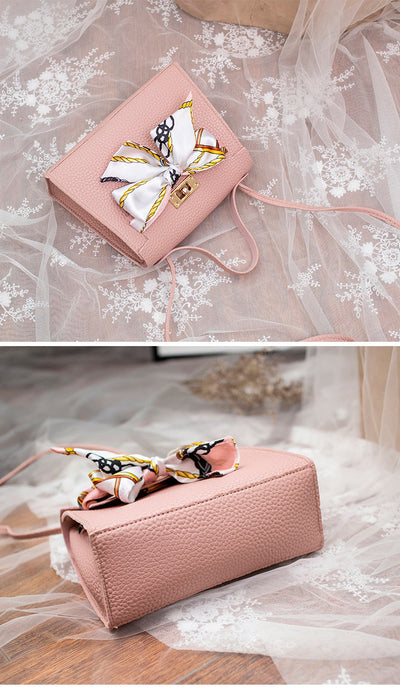 Bolso de Hombro con Pañuelo de Seda Estampado Lichi - Image 14