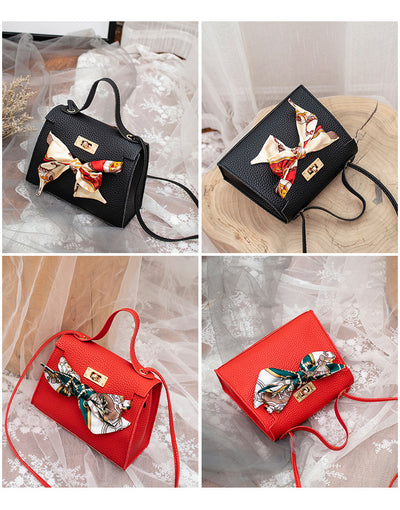 Bolso de Hombro con Pañuelo de Seda Estampado Lichi - Image 17