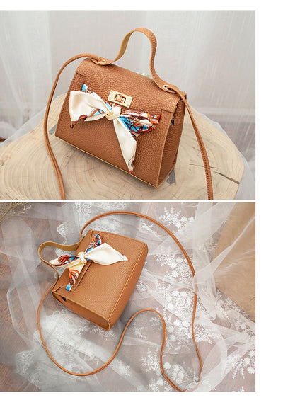 Bolso de Hombro con Pañuelo de Seda Estampado Lichi - Image 18