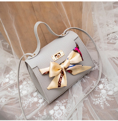 Bolso de Hombro con Pañuelo de Seda Estampado Lichi - Image 19