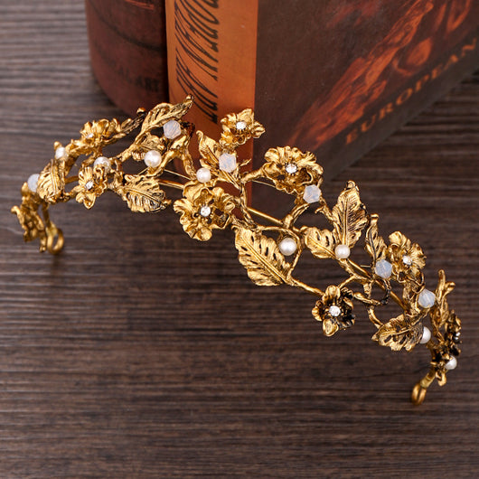 Tiara Corona de Flores de Bronce y Diamantes - Image 6