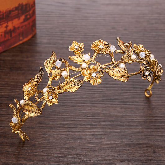 Tiara Corona de Flores de Bronce y Diamantes - Image 8