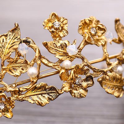 Tiara Corona de Flores de Bronce y Diamantes - Image 11