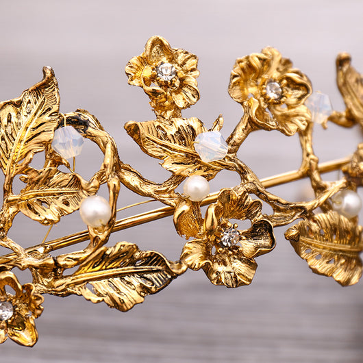 Tiara Corona de Flores de Bronce y Diamantes - Image 11