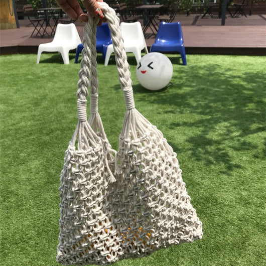 Bolsa Tejida de Malla Hueca - Bolso Casual de Paja Transpirable - Image 14