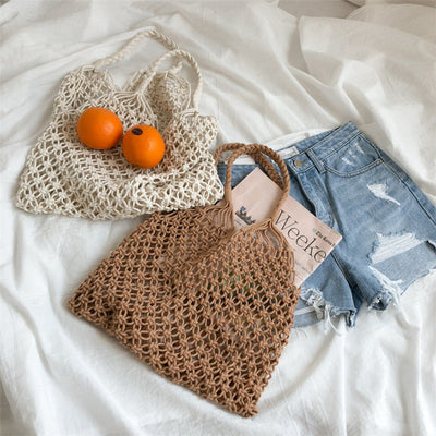 Bolsa Tejida de Malla Hueca - Bolso Casual de Paja Transpirable - Image 15