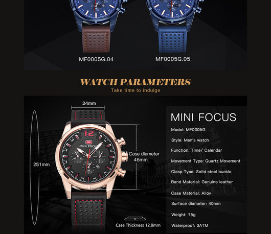 Reloj de Cuarzo para Hombre con Diseño de Tres Esferas - Image 3