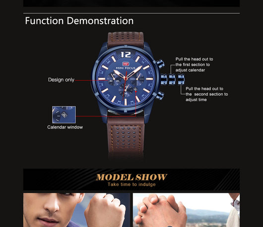 Reloj de Cuarzo para Hombre con Diseño de Tres Esferas - Image 4