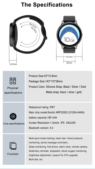 Smartwatch Pantalla Redonda 1.2" con Monitoreo de Salud - Image 29