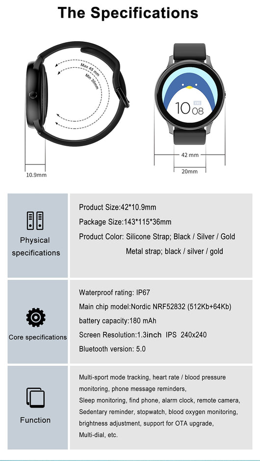 Smartwatch Pantalla Redonda 1.2" con Monitoreo de Salud - Image 29
