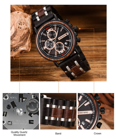 Reloj de Madera Maciza Multifuncional - Image 15