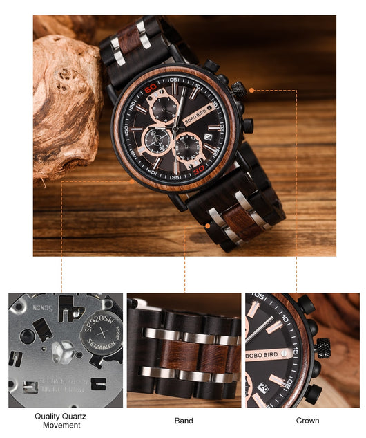 Reloj de Madera Maciza Multifuncional - Image 15