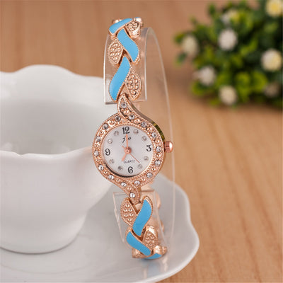 Reloj de pulsera de cuarzo con motivo de hoja - Image 23
