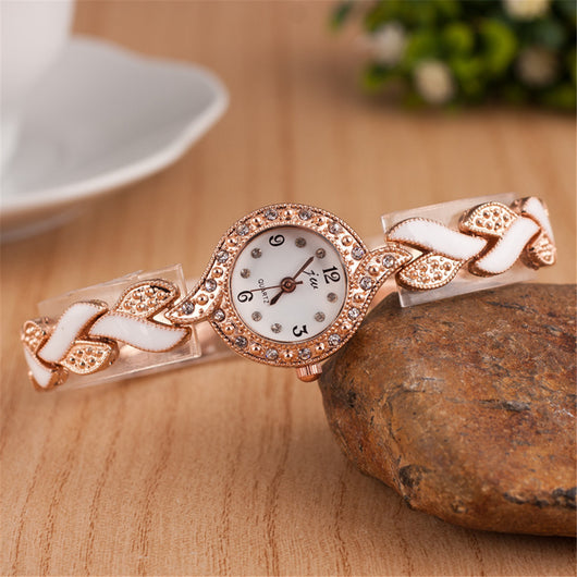 Reloj de pulsera de cuarzo con motivo de hoja - Image 25