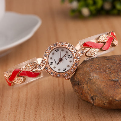 Reloj de pulsera de cuarzo con motivo de hoja - Image 26