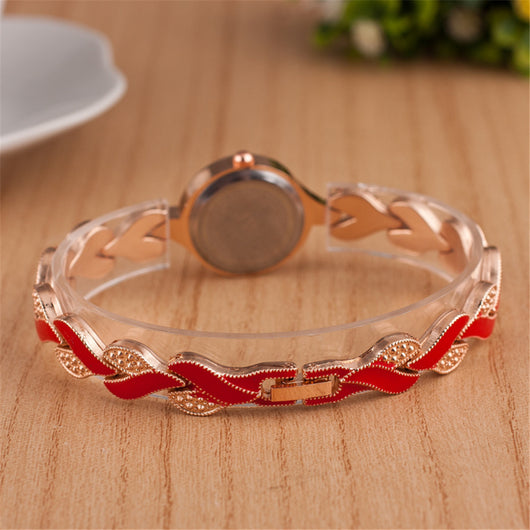 Reloj de pulsera de cuarzo con motivo de hoja - Image 28