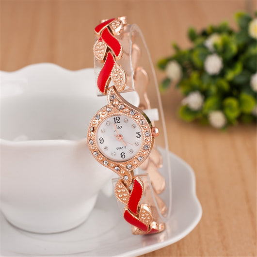 Reloj de pulsera de cuarzo con motivo de hoja - Image 29