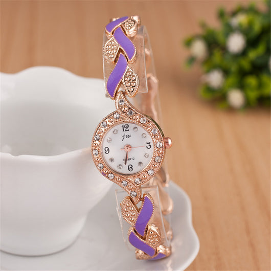 Reloj de pulsera de cuarzo con motivo de hoja - Image 31