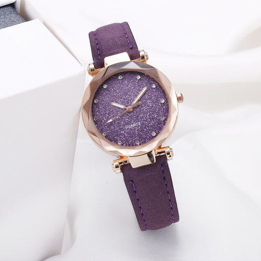 Reloj de Pulsera para Mujer Romántico con Cielo Estrellado, Diseño Cuero y Diamantes - Image 14