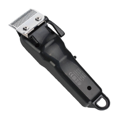 Black electric hair clipper with a silver blade, digital display showing '100', and a hanging loop. - Image 7