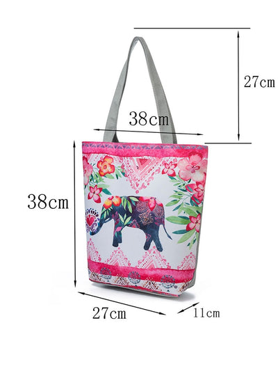 Bolso de Playa Étnico con Estampado de Paraguas para Mujer - Image 8