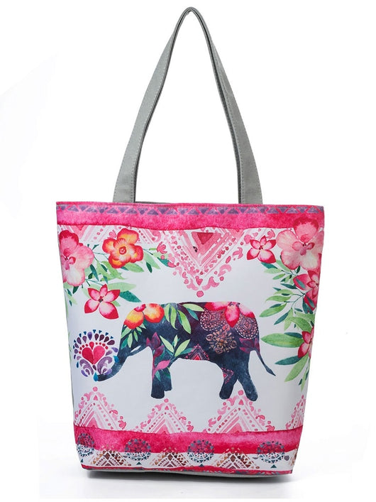 Bolso de Playa Étnico con Estampado de Paraguas para Mujer - Image 9