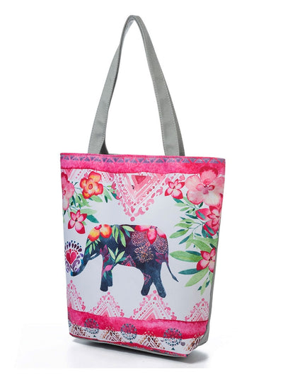 Bolso de Playa Étnico con Estampado de Paraguas para Mujer - Image 10