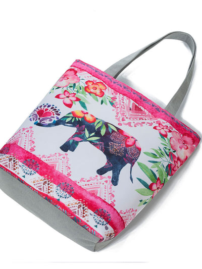 Bolso de Playa Étnico con Estampado de Paraguas para Mujer - Image 11