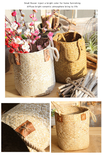 Cesta de Flores Tejida a Mano en Ratán - Image 8