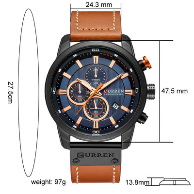 Reloj Deportivo Militar Cronógrafo Impermeable Cuero Premium Lujo - Image 14