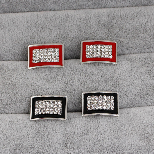 Gemelos Franceses Geométricos con Diamantes de Cristal - Image 13