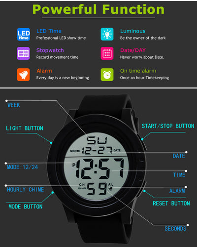 Reloj Deportivo Grande Resistente al Agua para Aventuras Outdoor - Image 9