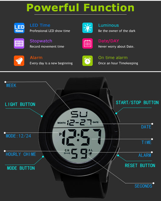 Reloj Deportivo Grande Resistente al Agua para Aventuras Outdoor - Image 9
