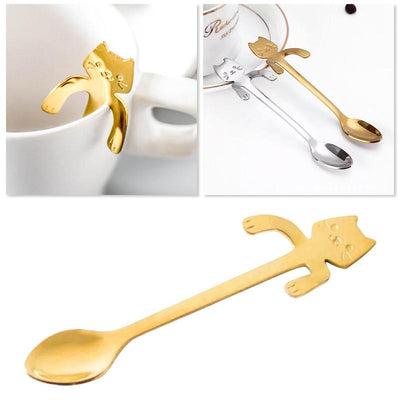 Cucharilla de Café con Mango de Gato Divertido en Acero Inoxidable 304 - Image 30