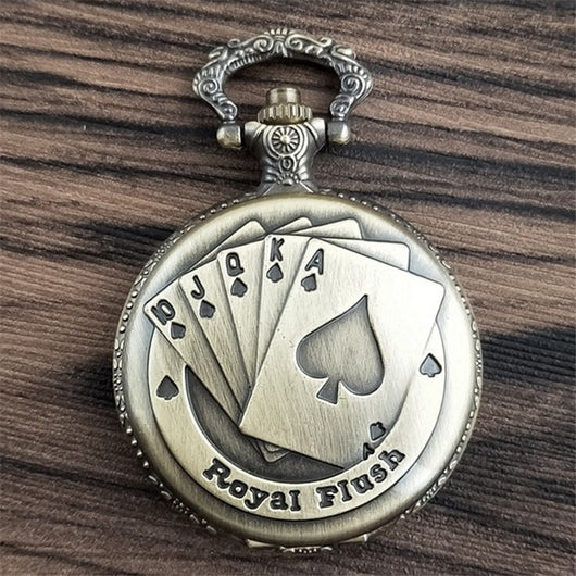 Reloj de Bolsillo Clásico Vintage con Diseño de Póker - Image 10
