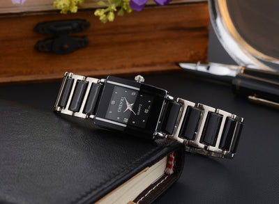 Juego de Relojes de Pareja con Diamante Cuadrado de Cuarzo - Image 23